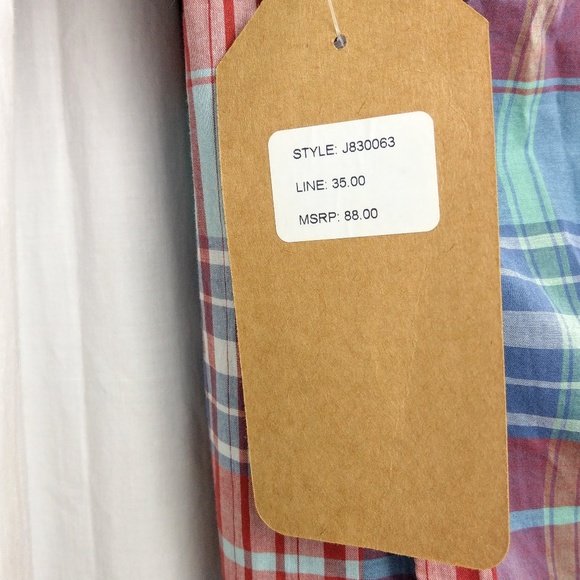 NWT Jeremiah Monroe Plain Weave Plaid Shirt - Picture 6 of 6
